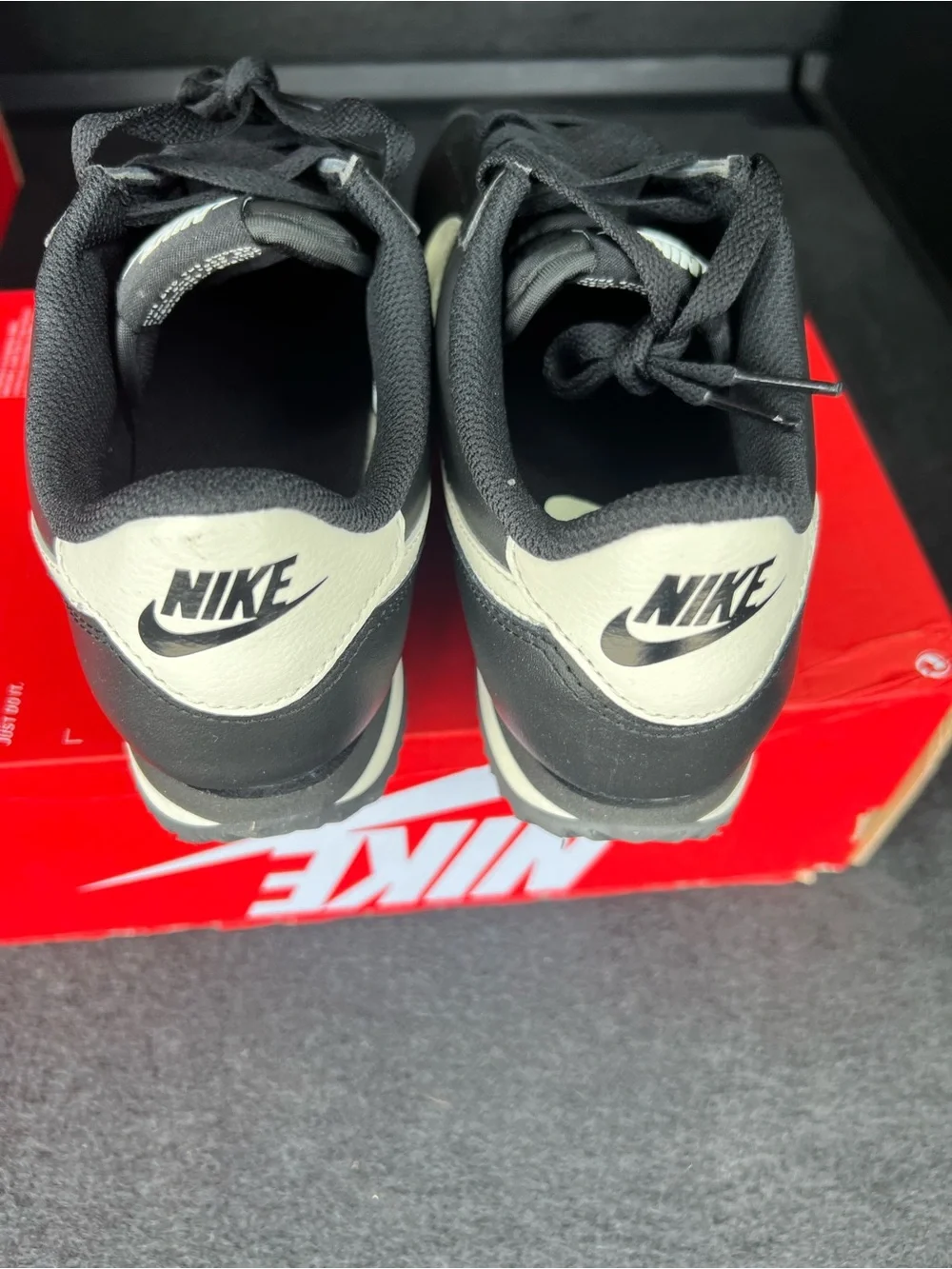 Nike Cortez Black Pale Ivory Sneaker Women's Size 6 DN1791-006 - Picture 6 of 8